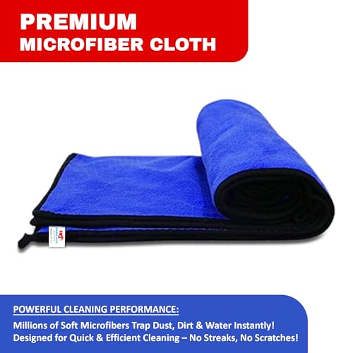 Image of PRIME PICK 500 GSM Microfiber Cleaning Cloth (35x85 cm) - Super Absorbent, Double-Sided Towel for Car, Bike & Auto Care Pack of 1 (Royal Blue)