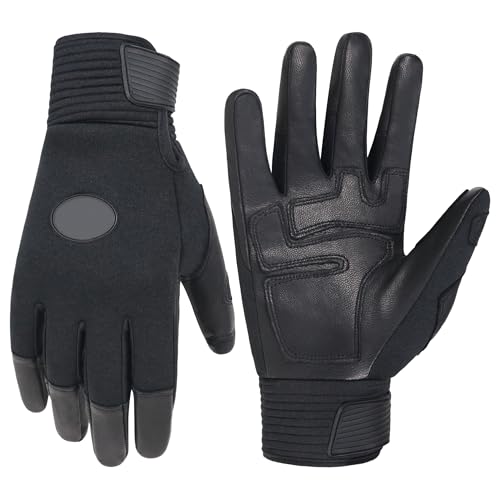 Image of HANDLANDY Work Gloves for Men & Women, Utility Mechanic Working Gloves Touch Screen, Flexible Gardening Gloves for Yard