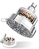 VMASSTONE Filtered Shower Head for Hard Water 20-Stage Filter & 7 Spray Modes for Gentle Rain to Protect Hair and Skin, with 2 Water-Saving Pause Mode for Bathroom (FM-002 Chrome Plated)