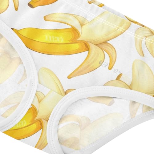 Toddler Underwear Floral 2t Cotton Little Girl Panties Animal Briefs Girls Undies Bright Yellow Banana White4