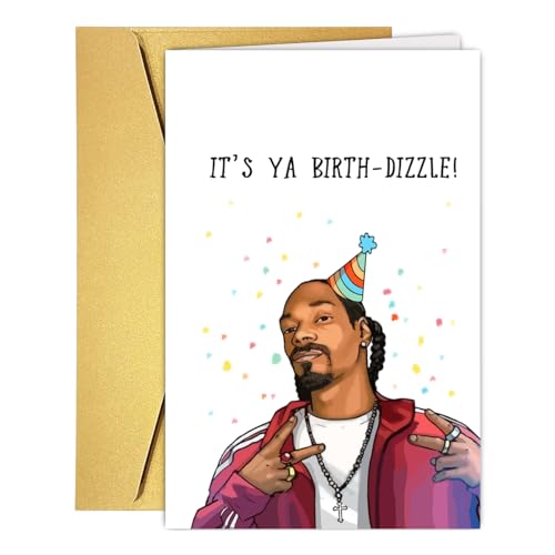 RUALOVE Funny Birthday Card, Happy Birthday Gift for Hip Hop Women Men, Rapper Birthday Card, Humor...