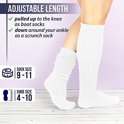 MDR Distributors MDRE Women’s Extra Long & Heavy Slouch Socks – 100% Cotton, Made in USA, One Size Fits Most (Size 9–11)3
