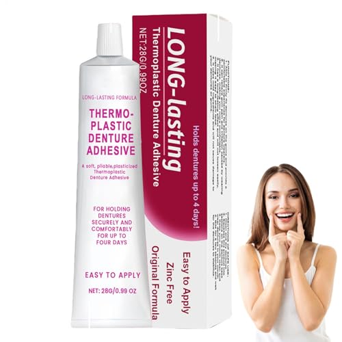 Crema Adhesiva para Dentaduras Postizas, Denture Adhesive, Thermoplastic Denture Adhesive Comfortable Non-glue, Pegamento Dentadura Postiza,Adhesivo Dentadura Postiza,Adhesivo Termoplástico