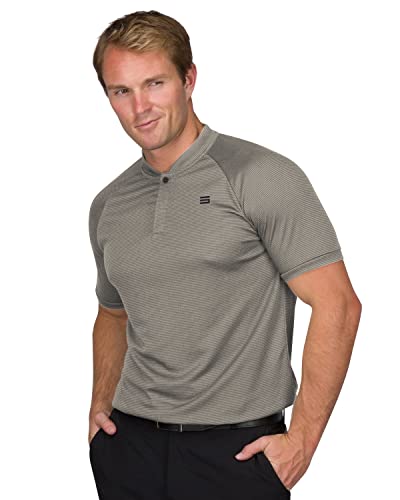 Image of Three Sixty Six Collarless Golf Shirts for Men - Men's Casual Dry Fit Short Sleeve Polo, Lightweight and Breathable