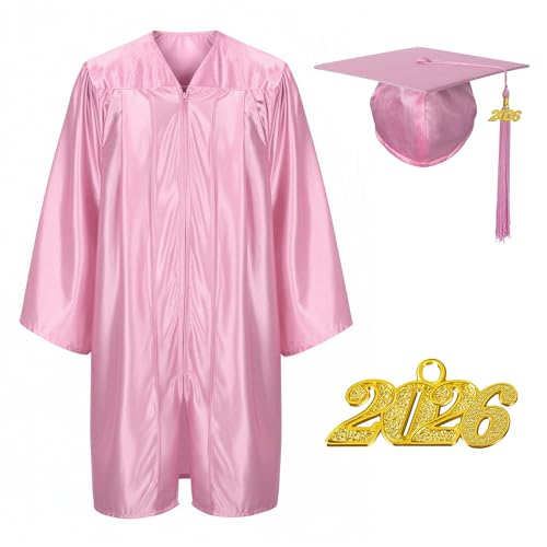 Image of Shiny Preschool Kindergarten Graduation Cap Gown Set for Kids With 2026 2025 Tassel Charm