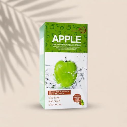 Apple Ammonia-Free Black Hair Colour Cream 96 Non-Toxic Long-Lasting Nourishing Formula for All Hair Types A 500ml + B 500ml Cream