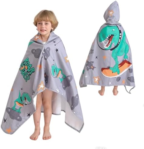 saftan Baby Bath Hooded Towels, Super Soft and Absorbent, Baby Towel Beach | Pool Towels for Baby Kids Ages 0-8, Baby Essentials for Newborn Boys and Girls |30X50 in |Dinosaur