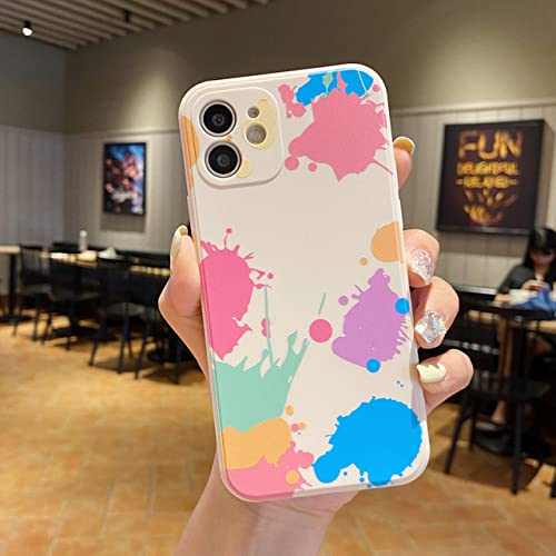 Coque graffiti coloré en silicone souple blanc St pour iPhone 11 12 13