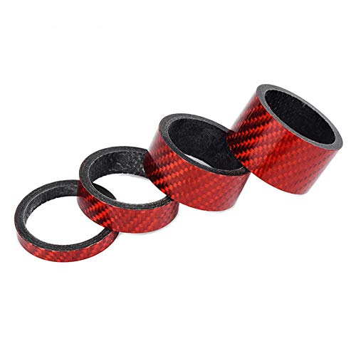 heiyun 5/10/15/20 mm Spacing Pad Bike Headset Ring Washer Bicycle Headset Spacer Mountain Bike Front Fork Carbon Fiber Cycling Parts(red)