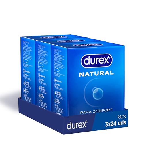 Durex Preservativos Natural, para Confort y Seguridad, 24 condones [Pack 3 Unidades]