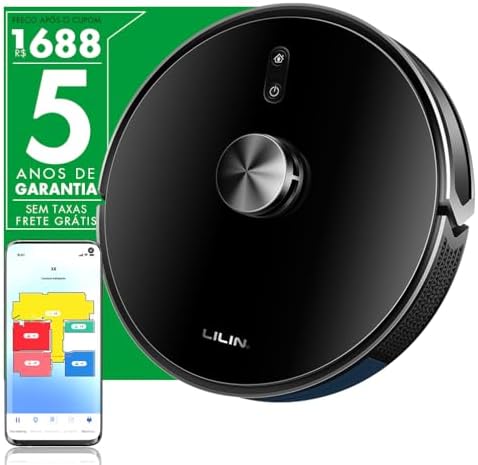 LILIN Robô aspirador de pó X6, Navegação e mapeamento LIDAR, 110/...
