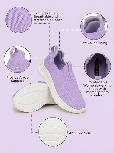 Image of ATHCO Womens Wonder Running Shoes for Woman with Soft Flexible Memory Foam Women's Shoes for Walking Gym Training,Casual, Sports, Lightweight Lace up Athletics Slipon Running Shoes for Ladies & Girls