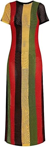 Clossy London 100% Egyptian Cotton Ladies Rasta Jamaican Work Work String Dress Slit See Through Multicoloured Hip Hop Dance Club Dress (Large/X-Large)