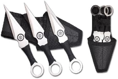 3 Pcs 6 1/2" Sliver wings throwing with nylon sheath