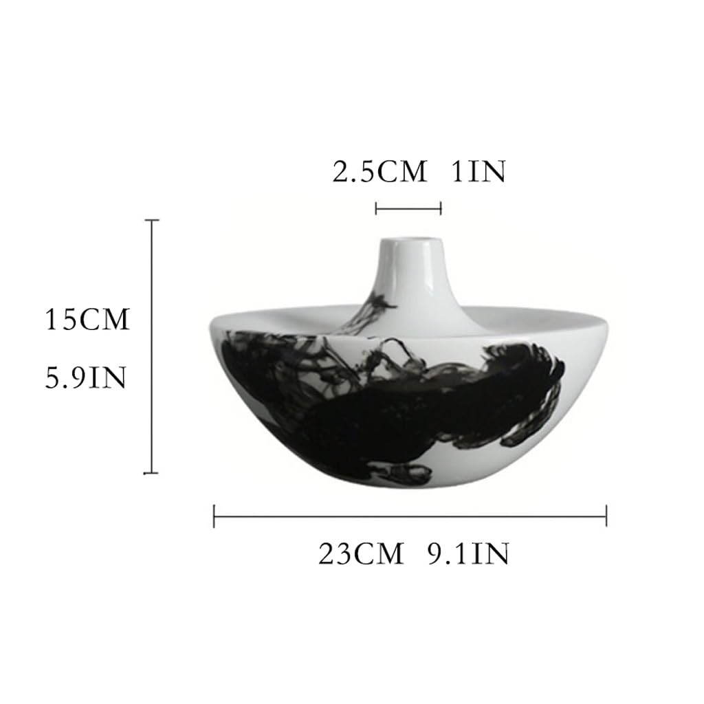 Vase à Fleurs Vase en céramique d'encre Moderne Maison Salon entrée Arrangement de Fleurs décoration Bureau étude Chinoise Zen