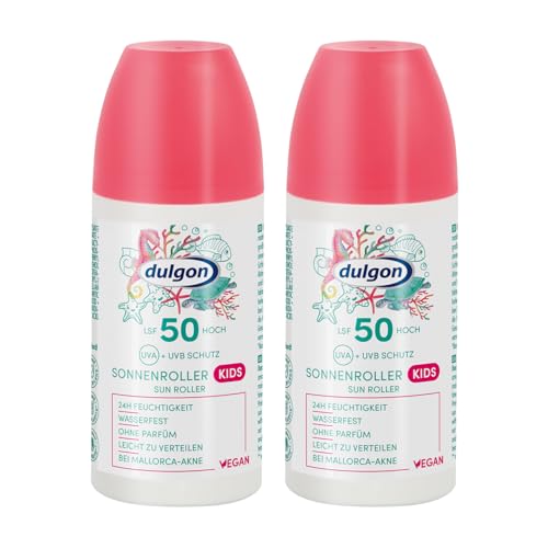 dulgon 2 protectores solares SPF 50 para niños, 100 ml, protección contra la radiación UVA y UVB, resistente al agua y a la humedad 24 horas, sin perfume, vegana y sin microplásticos