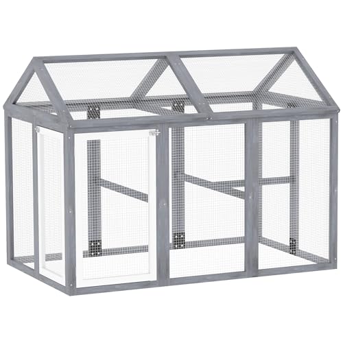 PawHut Enclos poulailler 1,18 m², Parc grillagé avec...