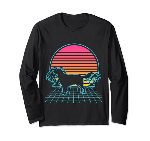Flat-coated retriever dog vintage 80s vaporwave aesthetic manga larga
