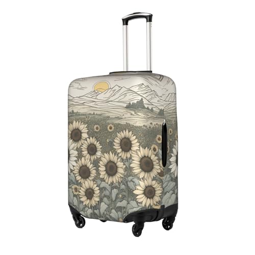 Sunflowers Chamomile Tsa Approved Luggage Cover For 18-32 Inch Suitcases Scratch-Resistant Stretch Luggage Cover2