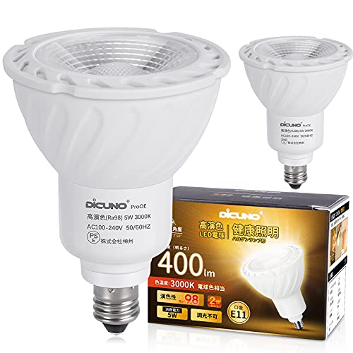 DiCUNO E11 LED X|bgCg dF 40W`nQ 5W 400lm 3000K FRa98 ȃGl Lp AC100V-240V 񒲌 PSEF؍ς 2