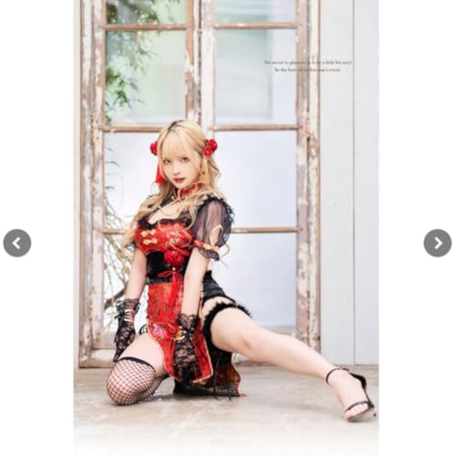 レディローズディープスリットチャイナMalymoonマリームーン 詳細画像2