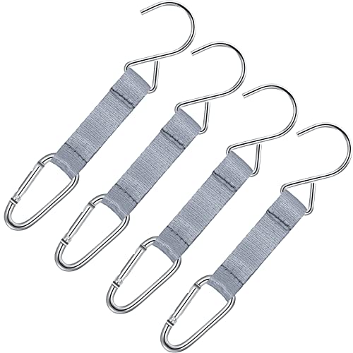 4 Pieces Fence Hooks for Baseball Bag Nylon Safety Buckles Fence Hooks Multifunctional Hanging Buckles Metal Hooks Suitable for Softball Outdoor Sports Equipment Water Cup Backpack (Gray)