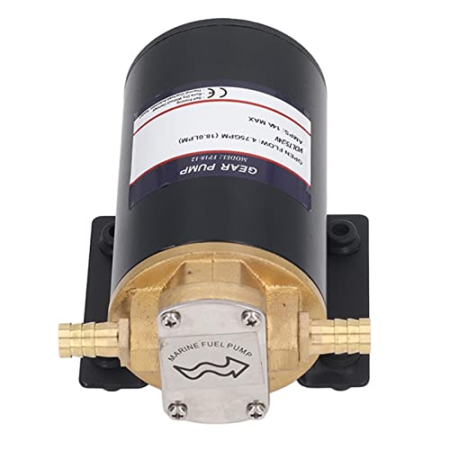 Self Priming Impeller Gear Pump, 4.75Gpm 18Lpm Rubber Base 16.4Ft Lift Self Priming Pump 2900Rpm Stable Performance For Water (Dc24V) #TOP1