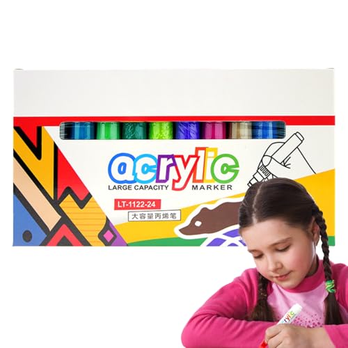 Marcadores para colorear, bolígrafos de arte para adultos, juego de marcadores de pintura, tinta impermeable de polipropileno, colores lavables, puntas de doble cara de 8 mm, diseño a prueba de