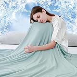 Luxear Manta Refrescante de Verano, ARC-Chill 3,0 Fibra Refrigerante Q-MAX 0,5 Manta Enfriamiento, de Doble Cara Fina Suave Transpirable Sabanas Enfriadoras, Sofa Adultos Bebés, Verde 150 x 200 cm