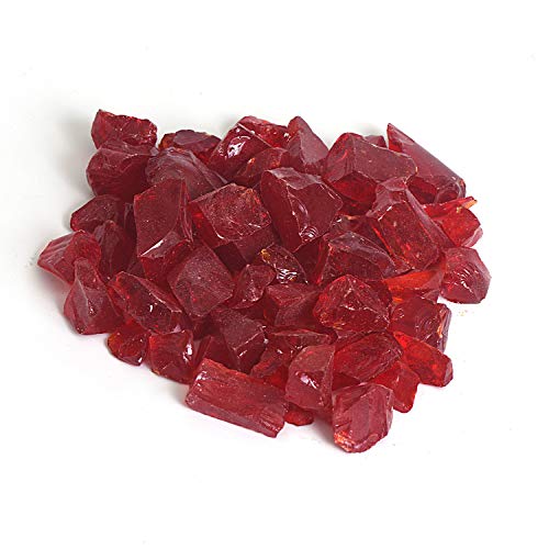 High Luster Reflective Fire Glass Gravel,Fire Gems,Fire Drops,Fire Glass Pebbles Stones Beads Chips For Fire Pit Fish Tank Aquarium Garden,1-2Cm,540G/1.19Lb (Red) #TOP2