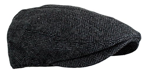 Wonderful Fashion 43206-116323 Men'S Herringbone Tweed Wool Blend Snap Front Newsboy Hat thumb #6