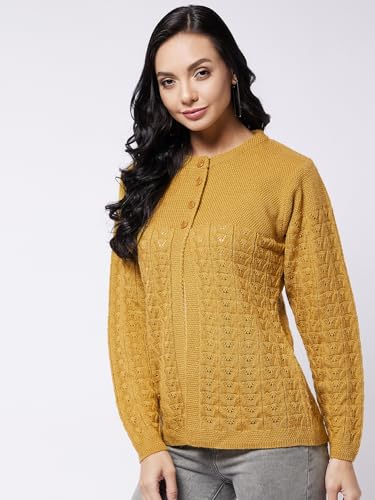 Image of Modeve Self Design Round Neck Casual Women Sweater||Winterwear||