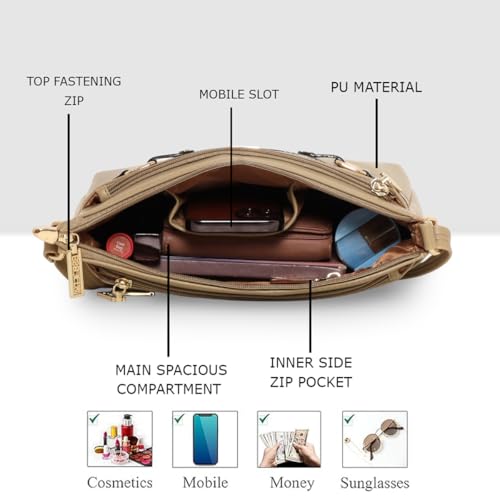 Image of ESBEDA Classic Structured Buckle Sling For Women | Ladies Purse | Slings For Casual Carry | Stylish Sling Bag | Gift Bag For Women