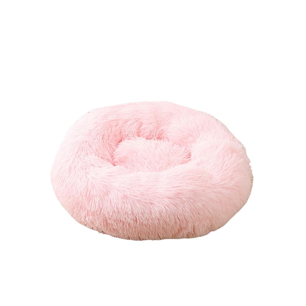 Lit rond pour animaux de compagnie rose VvieeR taille S pour chat et chien