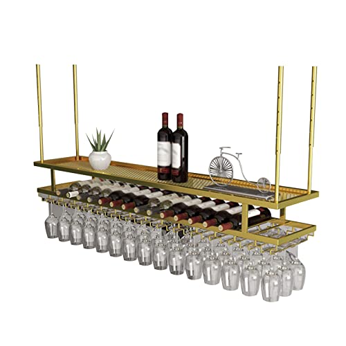 Support à verres à vin de plafond vintage et réglable de 24" à 31"