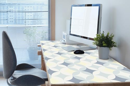 Sous-main de bureau 120x60 en vinyle PVC imperméable au design rétro chic