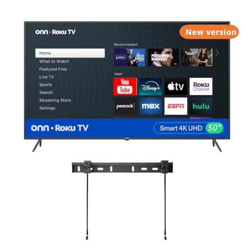 Image of ONN 50-Inch Class 4k HDR10+ Smart TV + Free Wall Mount with Wi-Fi Connectivity and Mobile App | Flat Screen TV | Compatible with Home Kit | Alexa and Google Assistant (Renewed)