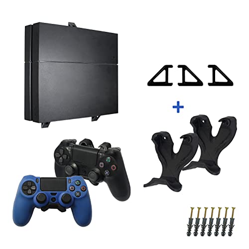 Kit Suporte De Parede Para Playstation 4 Fat e 2 Controles