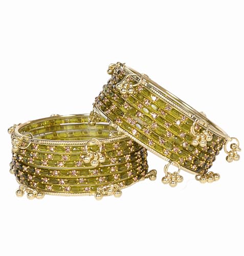 Image of Swara Creations Kashmiri Ghungroo Raindrop Bangles Combo Set | for Women and Girls|Set of 16 Pcs (SKU417)
