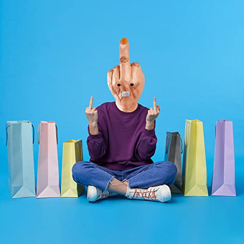 MOKRY PARTY Middle Finger Funny Head Mask Costume Party Prop Adult Middle Finger Mask - image 7
