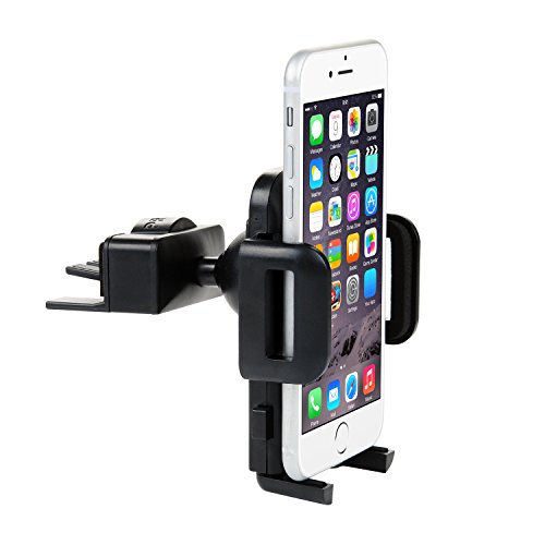 Car Phone Mount,Universal Mount Phone Holder for Car, ZSTVIVA CD Slot/Air Vent Cradle with Kickstand/One Touch Grip for iPhone 7/7 Plus, 6s/6s Plus,Galaxy S7/S7 Edge, S6/S6 Edge, and All Smartphones