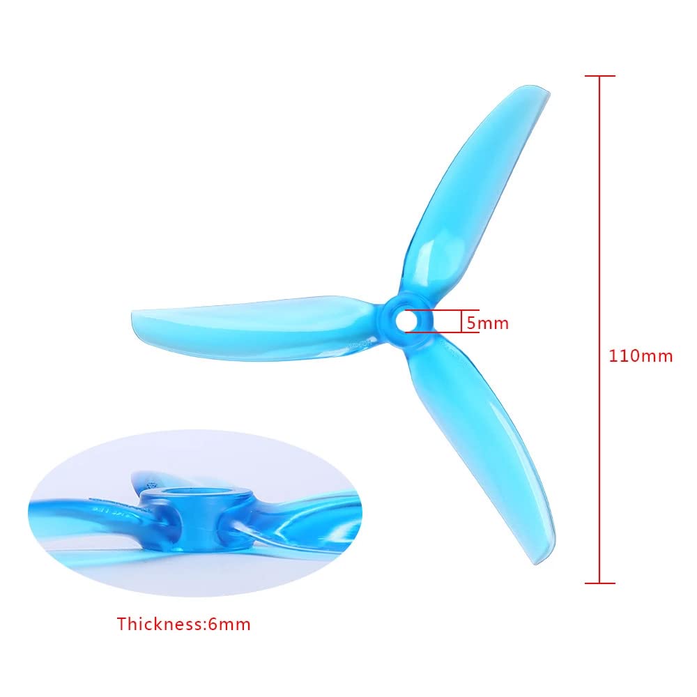 Eliche Per Droni 12 PCS / 6 paia Freestyle Prop 5X4.3X3V2S CW + CCW Elica da 5 pollici / Adatta for FPV Racing RC Drone Quadcopter Multirotor Pezzi Di Ricambio Per Pale Dell'elica ( Color : Sky Blue )