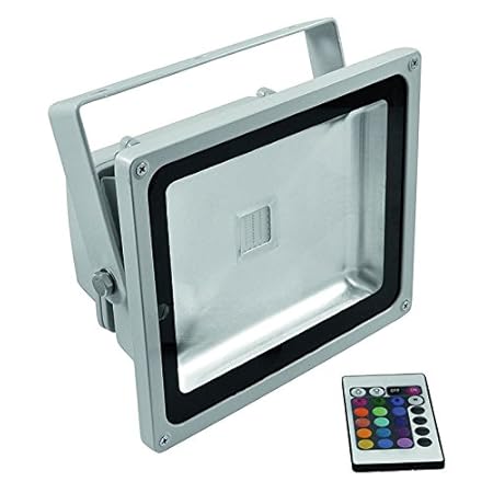 Glitz 50W Metal RGB Multi-Function Flood Light with Remote (Grey Body)