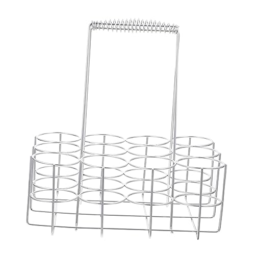 GRIRIW 1pc Creative Beer Rack Sturdy Handle Silver Bottle Holder for Bottles Construction for Parties and Daily Use