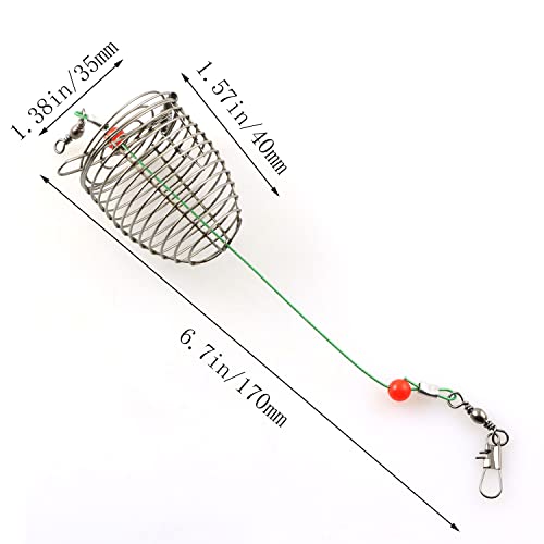 JCBIZ 6pcs Stainless Steel Wire Carp Fishing Bait Feeder Basket Holder Fishing Tackle Accessories - Thumbnail 3