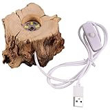 RORPOIR Crystal Ball Wooden Base Tree Stump LED Light Stand for Monitor Wood Base Table Lamp Crystal Stands for Display Light Sphere Lotus Bottom Office