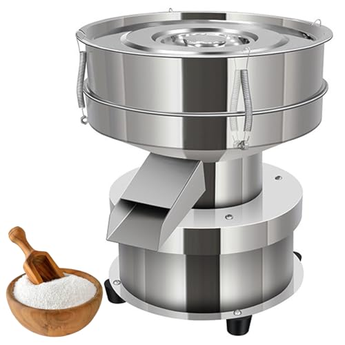 電動粉末ふるい分け機 1350n/分 2枚ふるいスクリーン付き、振動ふるい粉末ふるい分け機、粒子液体用自動シェーカー 大容量処理 10cm screenmeshnumber(10+60mesh)