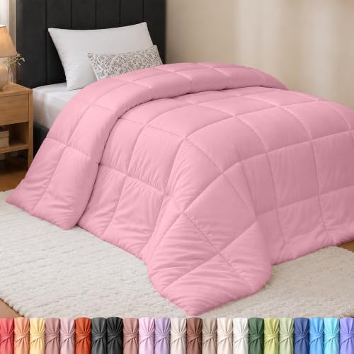 Image of Utopia Bedding Twin Comforter, Duvet Insert, Pink, 64 x 88 Inches