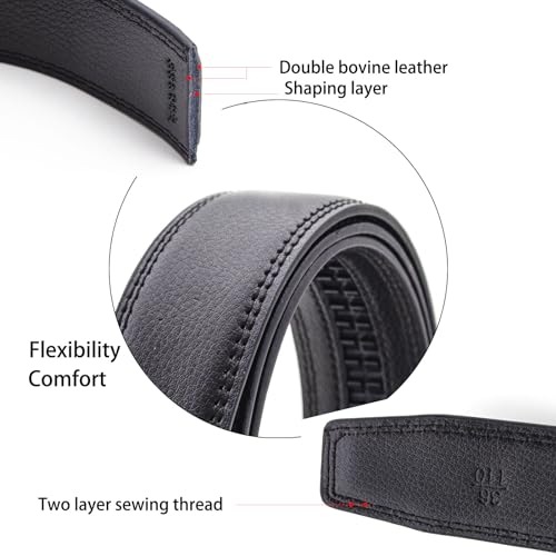 Men's Ratchet Reversible Leather Belt Adjustable Men's Dress, Casual Pants, Jeans Waistband, Comfort4