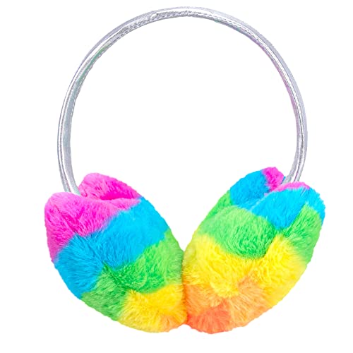 Chuangli Kids Rainbow Winter Earmuffs Warm Plush Ear Warmers For Women Girls Boys Winter Outdoor Ear Covers Comfy Earwarmers #TOP1